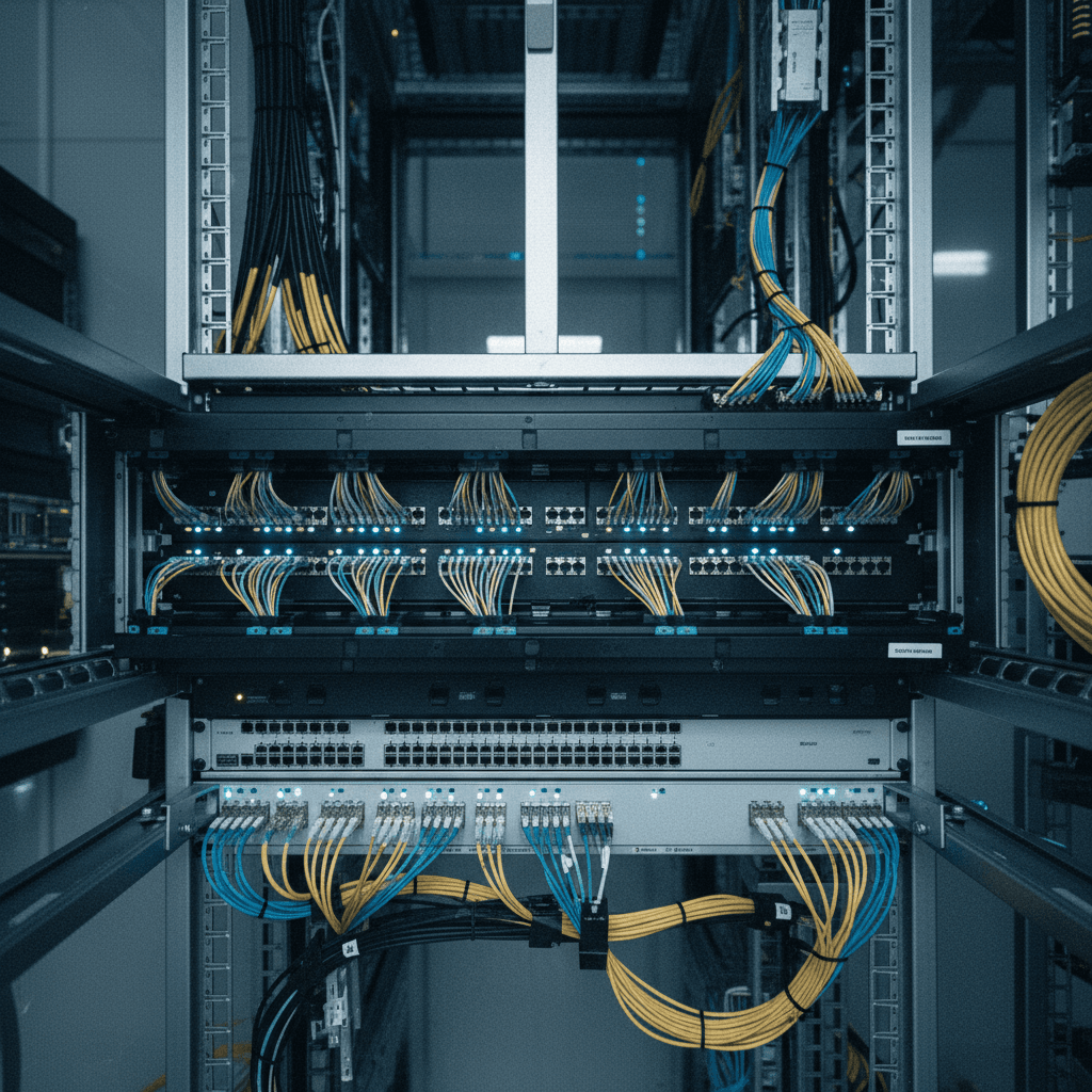 Network cabling and infrastructure in server room