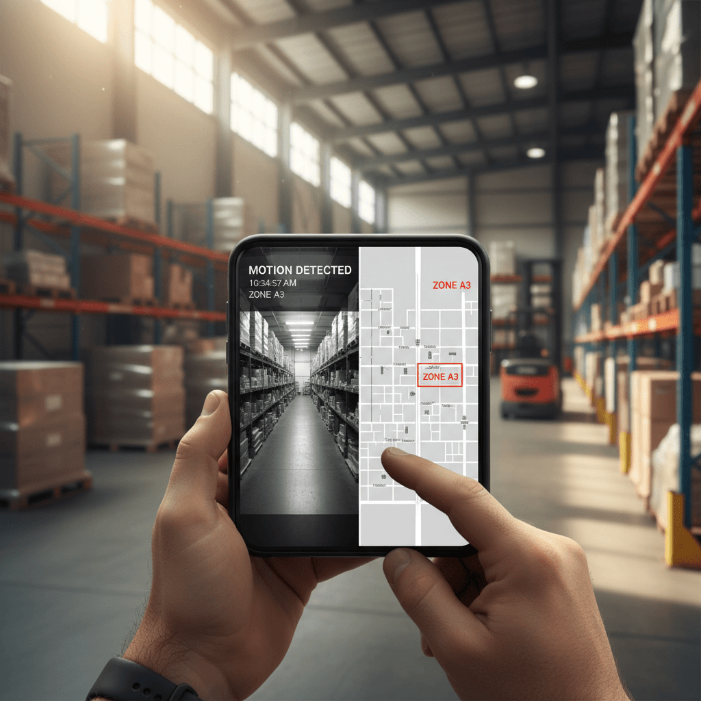 Motion detection alert on mobile device