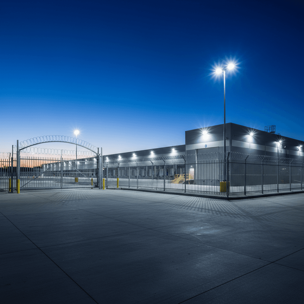 Perimeter lighting and entrance security system