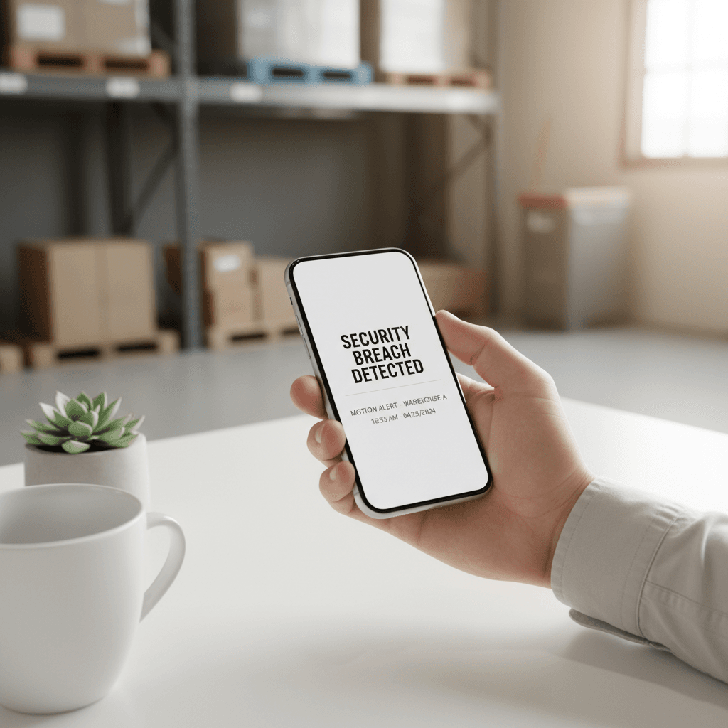 Mobile phone receiving instant security alert