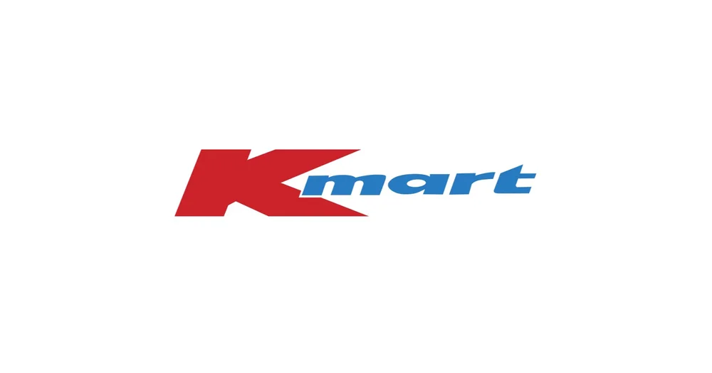 Kmart logo featuring a large red K and lowercase blue mart text on white background.
